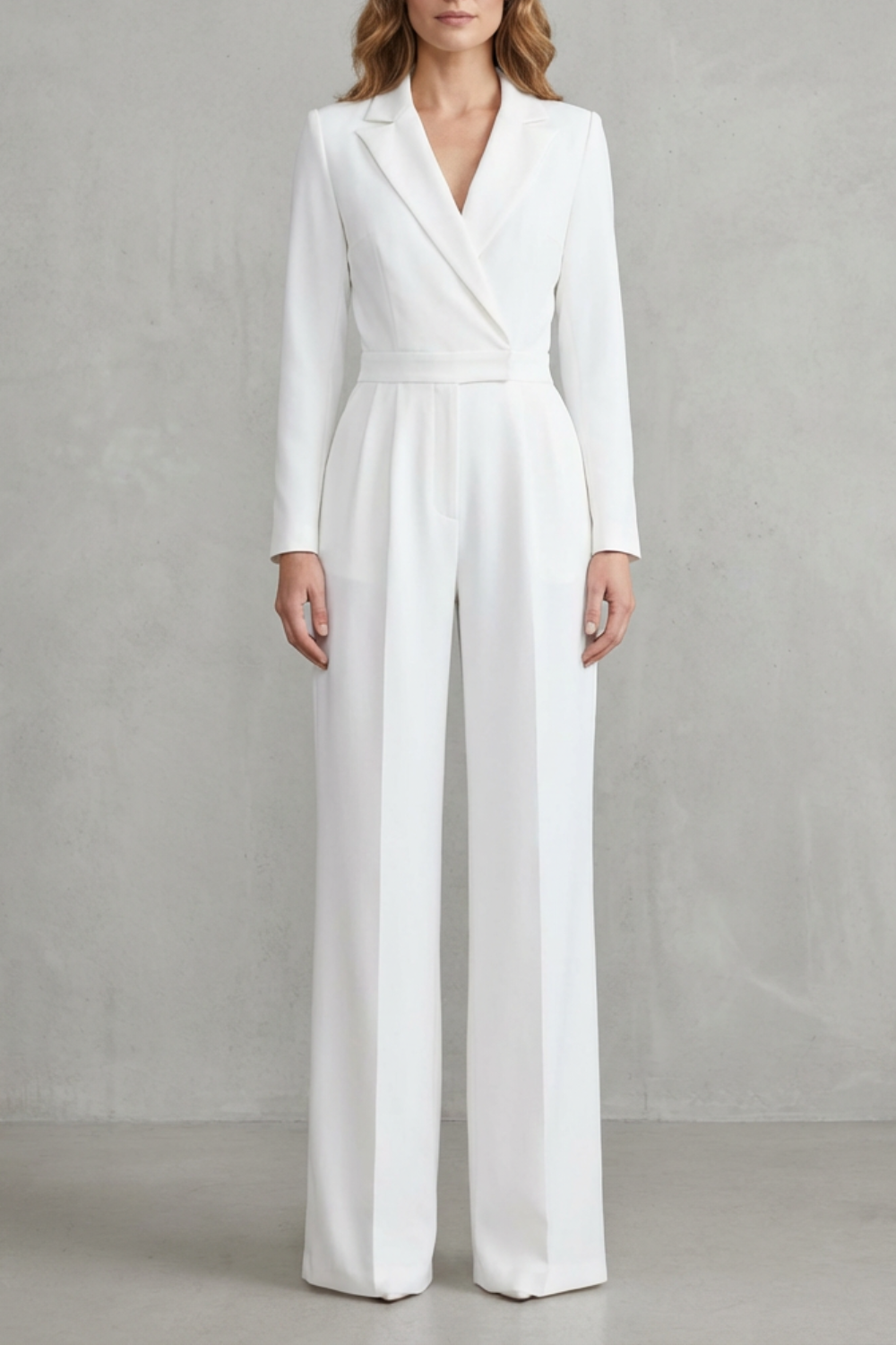 Meilun – Slant-breasted Mid-waist Pantsuit – Elegant Commuter Jumpsuit-10510504657239-OLVIA ROSE LONDON