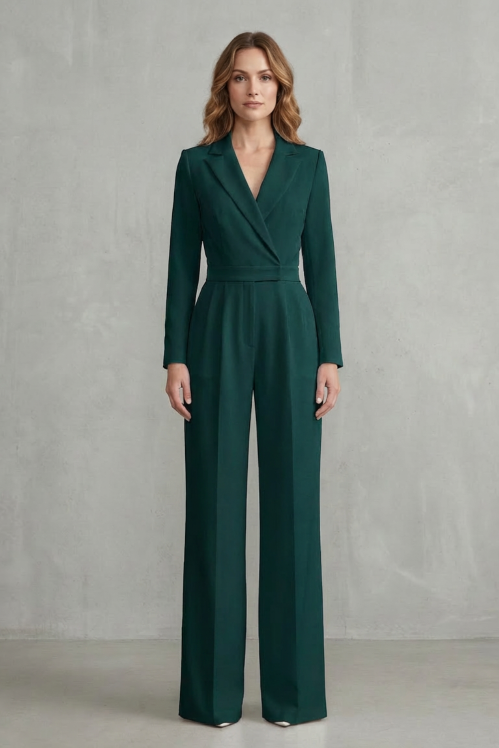 Meilun – Slant-breasted Mid-waist Pantsuit – Elegant Commuter Jumpsuit-10510504657239-OLVIA ROSE LONDON