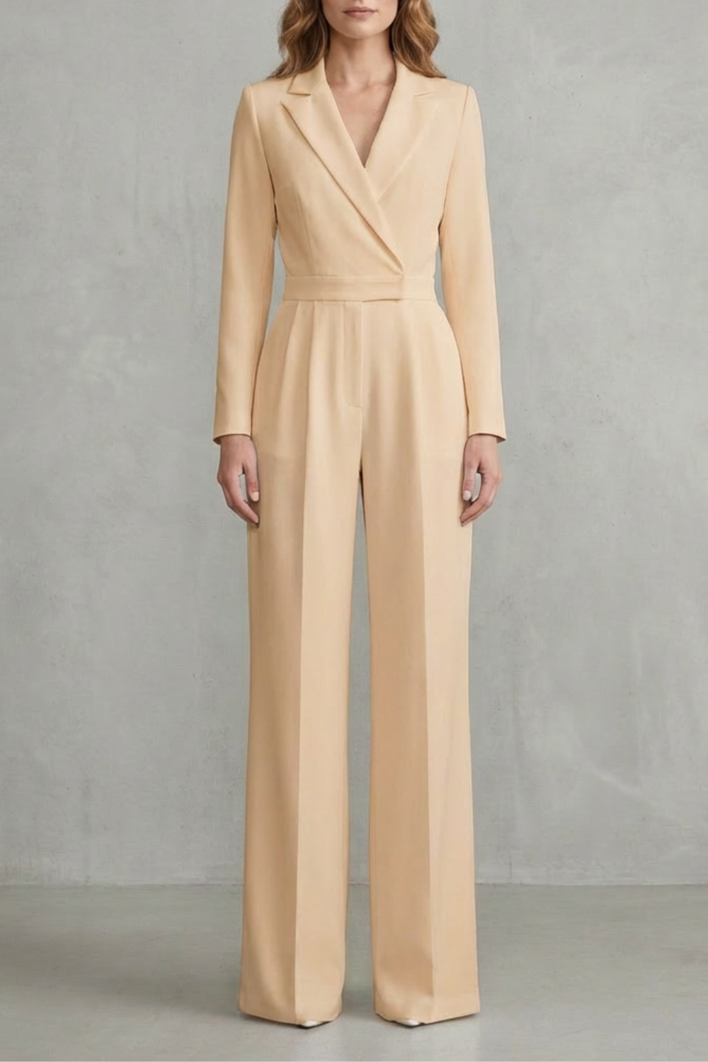 Meilun – Slant-breasted Mid-waist Pantsuit – Elegant Commuter Jumpsuit-10510504657239-OLVIA ROSE LONDON