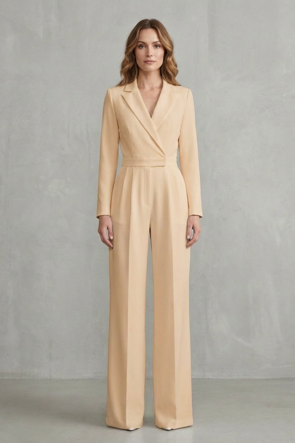Meilun – Slant-breasted Mid-waist Pantsuit – Elegant Commuter Jumpsuit-10510504657239-OLVIA ROSE LONDON