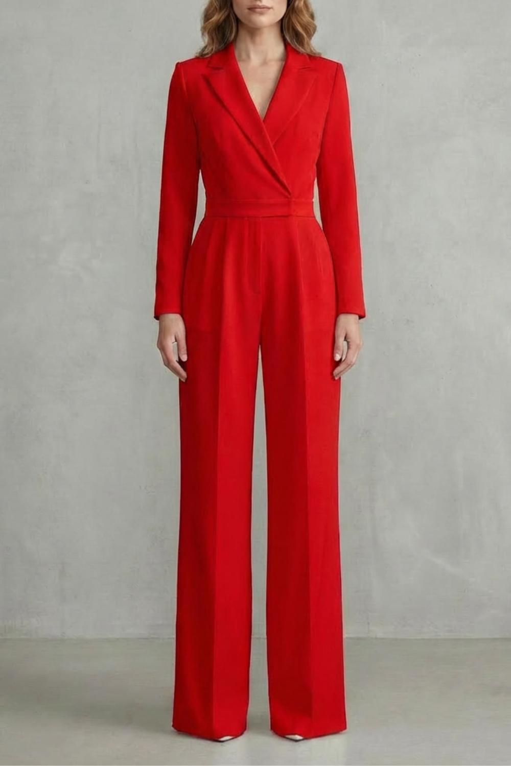 Meilun – Slant-breasted Mid-waist Pantsuit – Elegant Commuter Jumpsuit-10510504657239-OLVIA ROSE LONDON