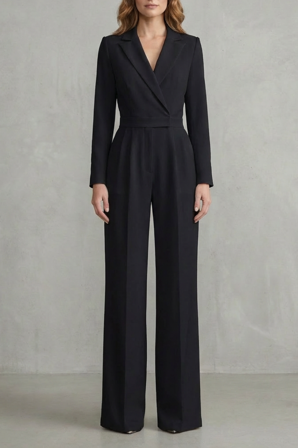 Meilun – Slant-breasted Mid-waist Pantsuit – Elegant Commuter Jumpsuit-10510504657239-OLVIA ROSE LONDON