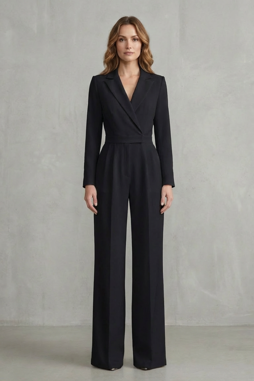 Meilun – Slant-breasted Mid-waist Pantsuit – Elegant Commuter Jumpsuit-10510504657239-OLVIA ROSE LONDON