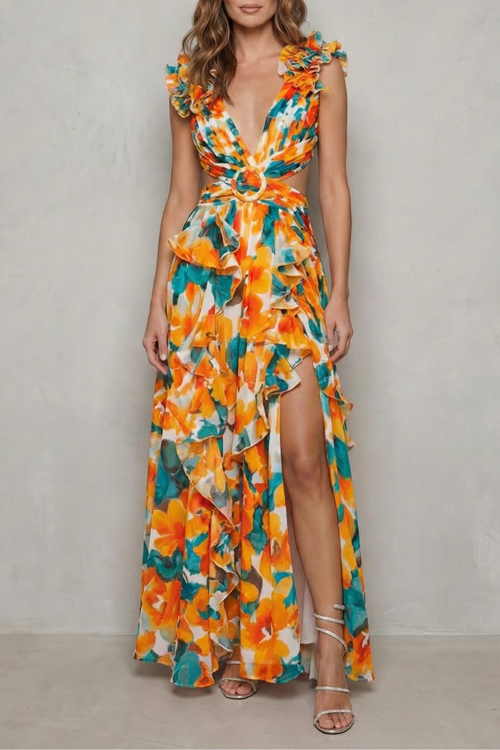 Melisandre – Ruffled chiffon romance – Maxi dress-10747057930583-OLVIA ROSE LONDON