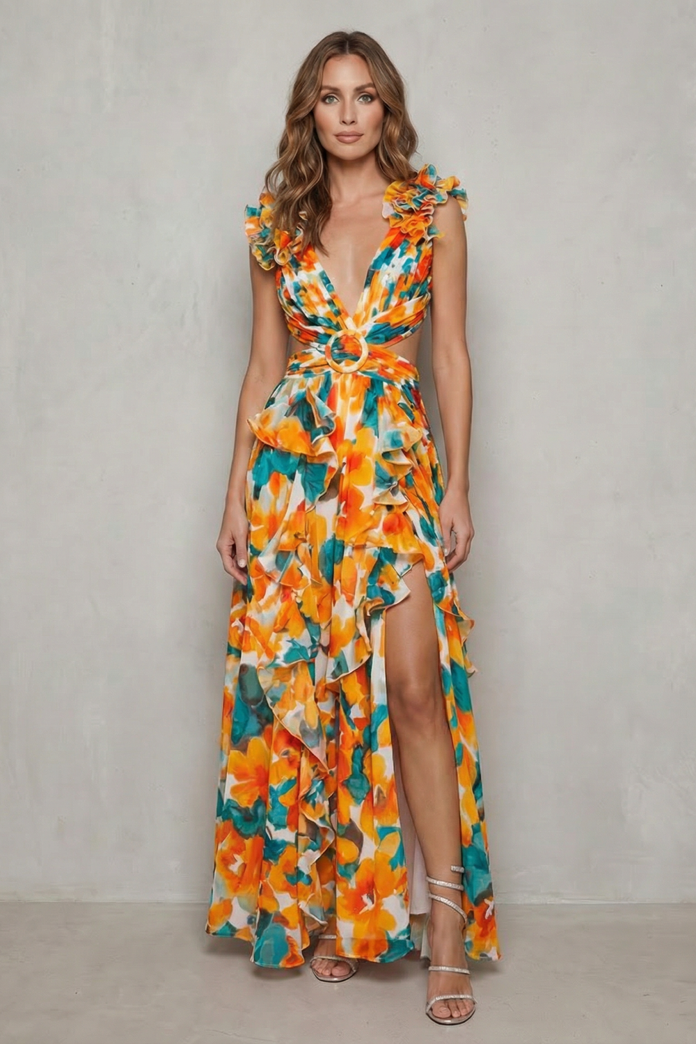 Melisandre – Ruffled chiffon romance – Maxi dress-10747057930583-OLVIA ROSE LONDON