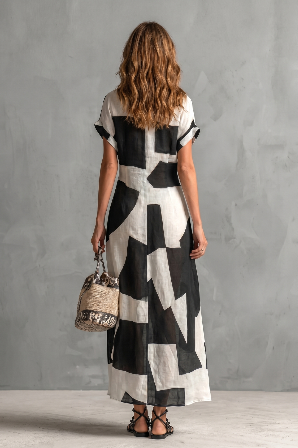 Montrielle – Abstract geometric print – Maxi shirt dress-10911740363095-OLVIA ROSE LONDON