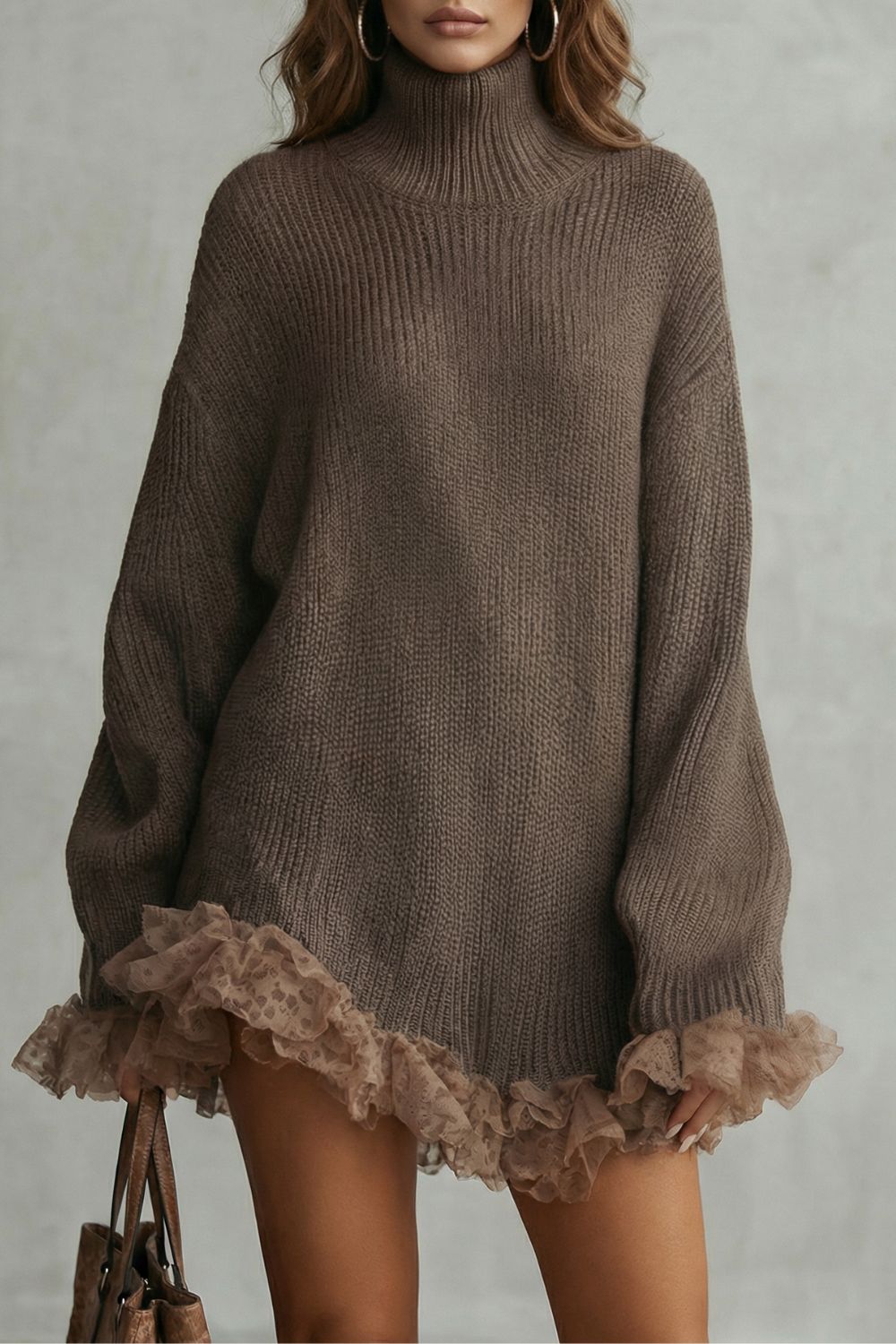 Morvelle – Ruffled hem knit – Sweater dress-10452946256215-OLVIA ROSE LONDON