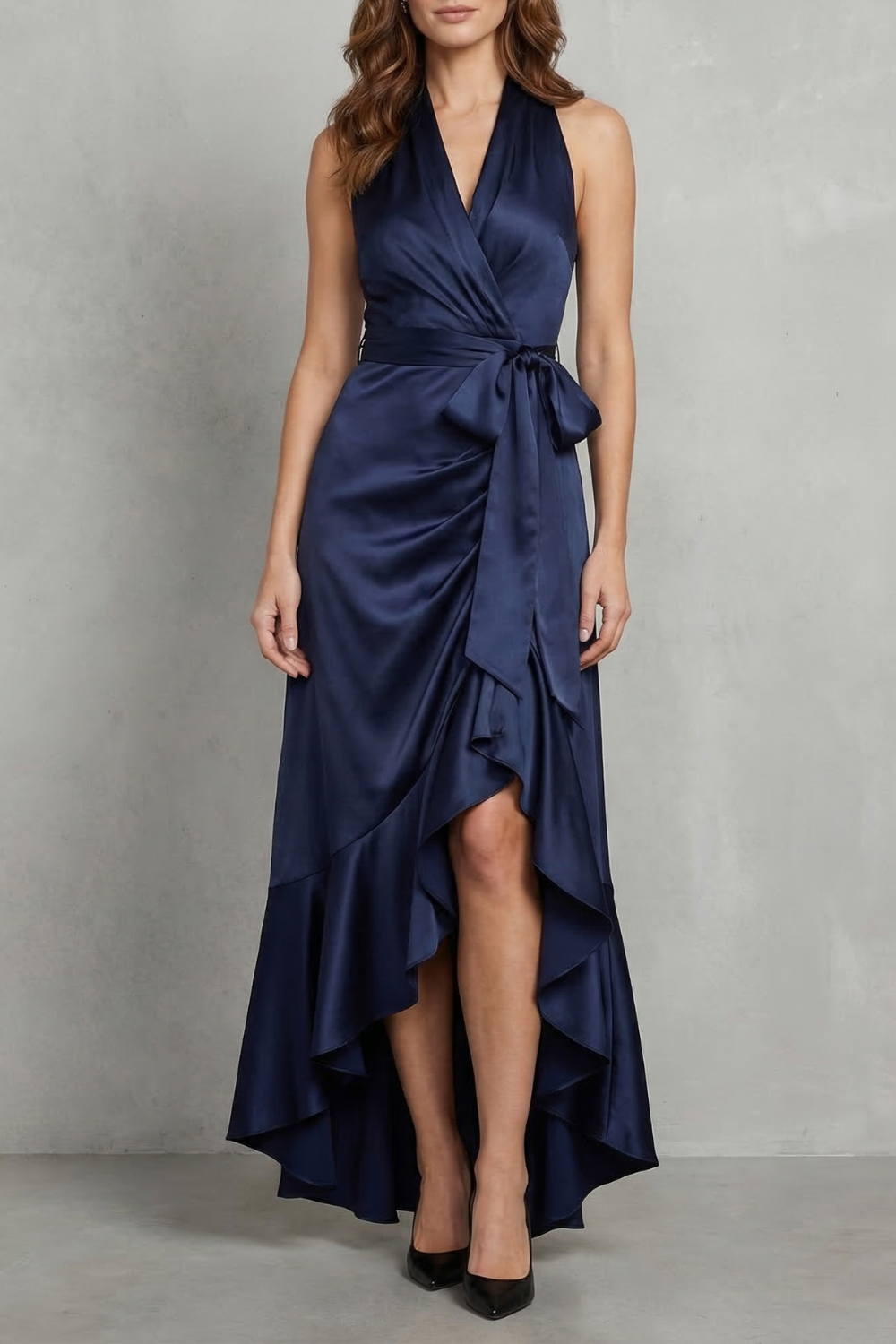 Noctavelle – Satin draped silhouette – Evening maxi dress-10627721003351-OLVIA ROSE LONDON