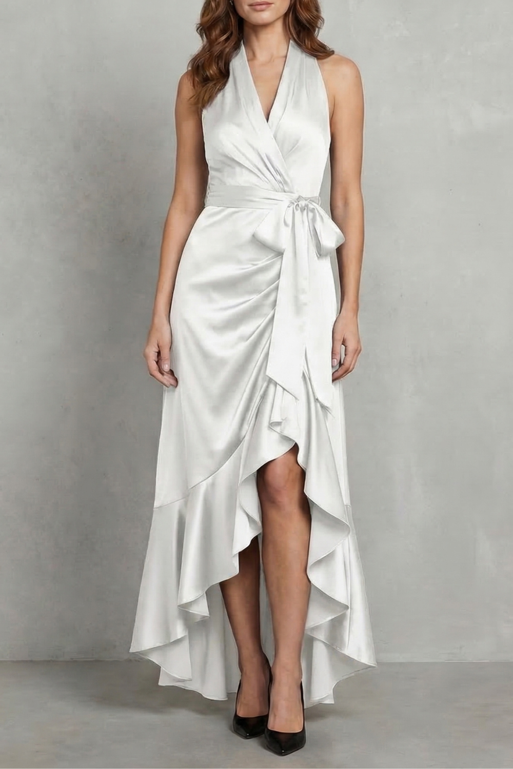 Noctavelle – Satin draped silhouette – Evening maxi dress-10627721003351-OLVIA ROSE LONDON