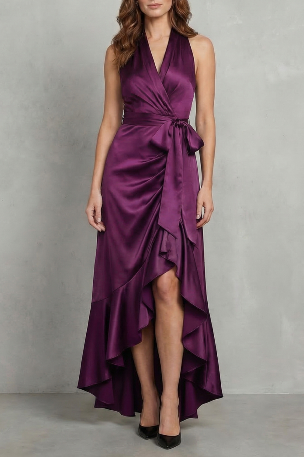 Noctavelle – Satin draped silhouette – Evening maxi dress-10627721003351-OLVIA ROSE LONDON