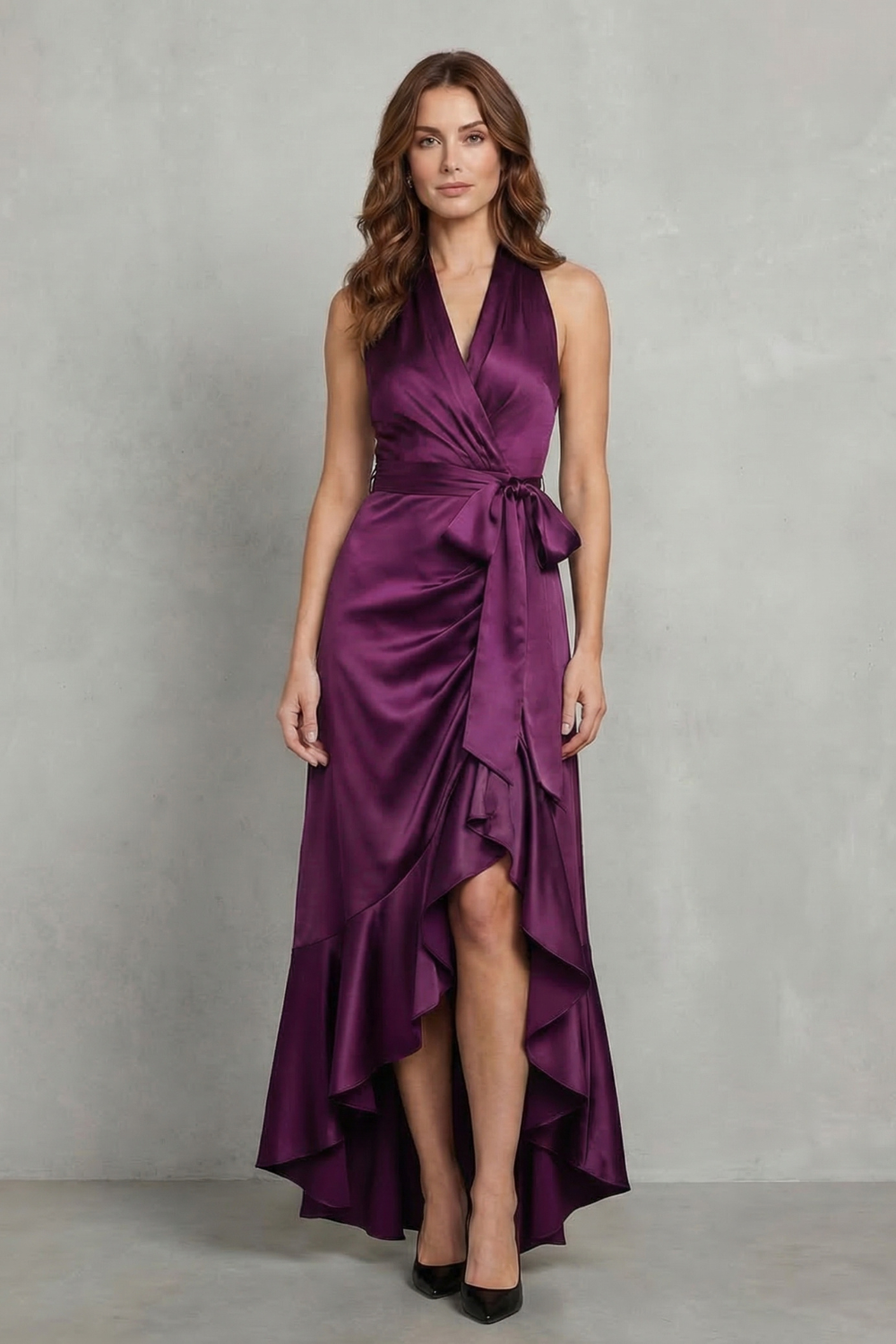 Noctavelle – Satin draped silhouette – Evening maxi dress-10627721003351-OLVIA ROSE LONDON