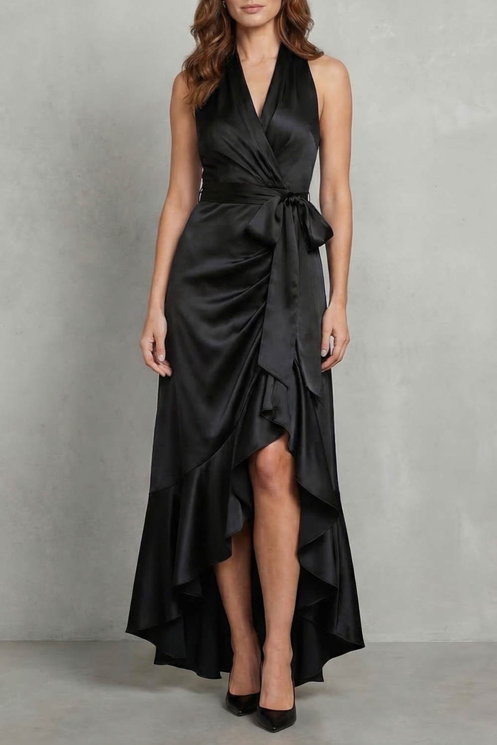 Noctavelle – Satin draped silhouette – Evening maxi dress-10627721003351-OLVIA ROSE LONDON