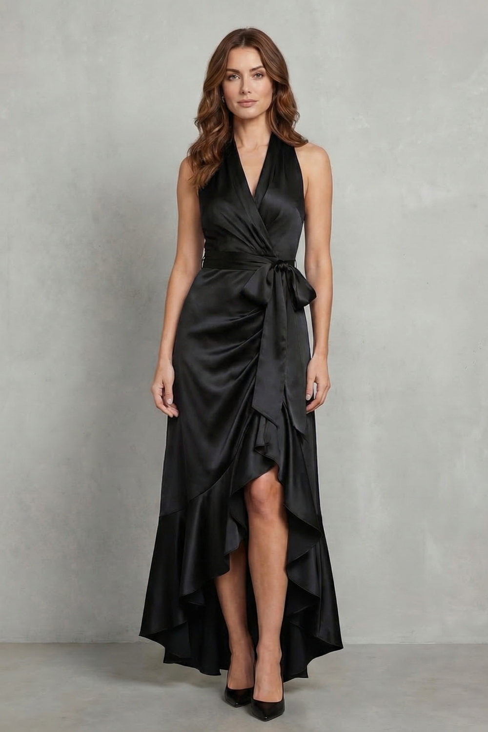 Noctavelle – Satin draped silhouette – Evening maxi dress-10627721003351-OLVIA ROSE LONDON