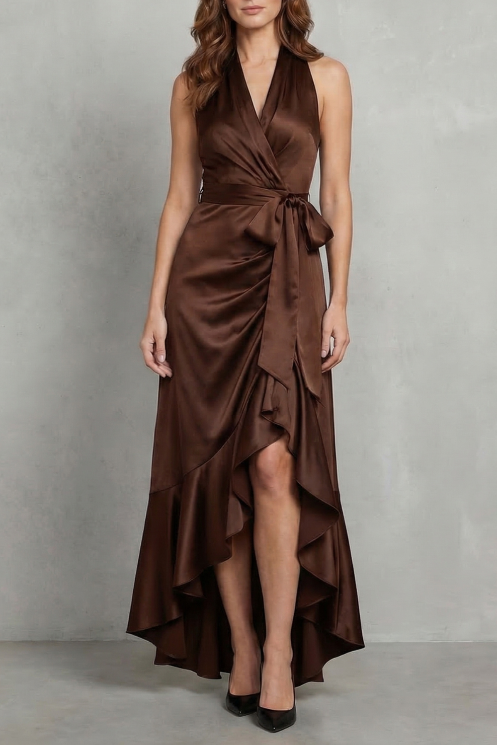 Noctavelle – Satin draped silhouette – Evening maxi dress-10627721003351-OLVIA ROSE LONDON