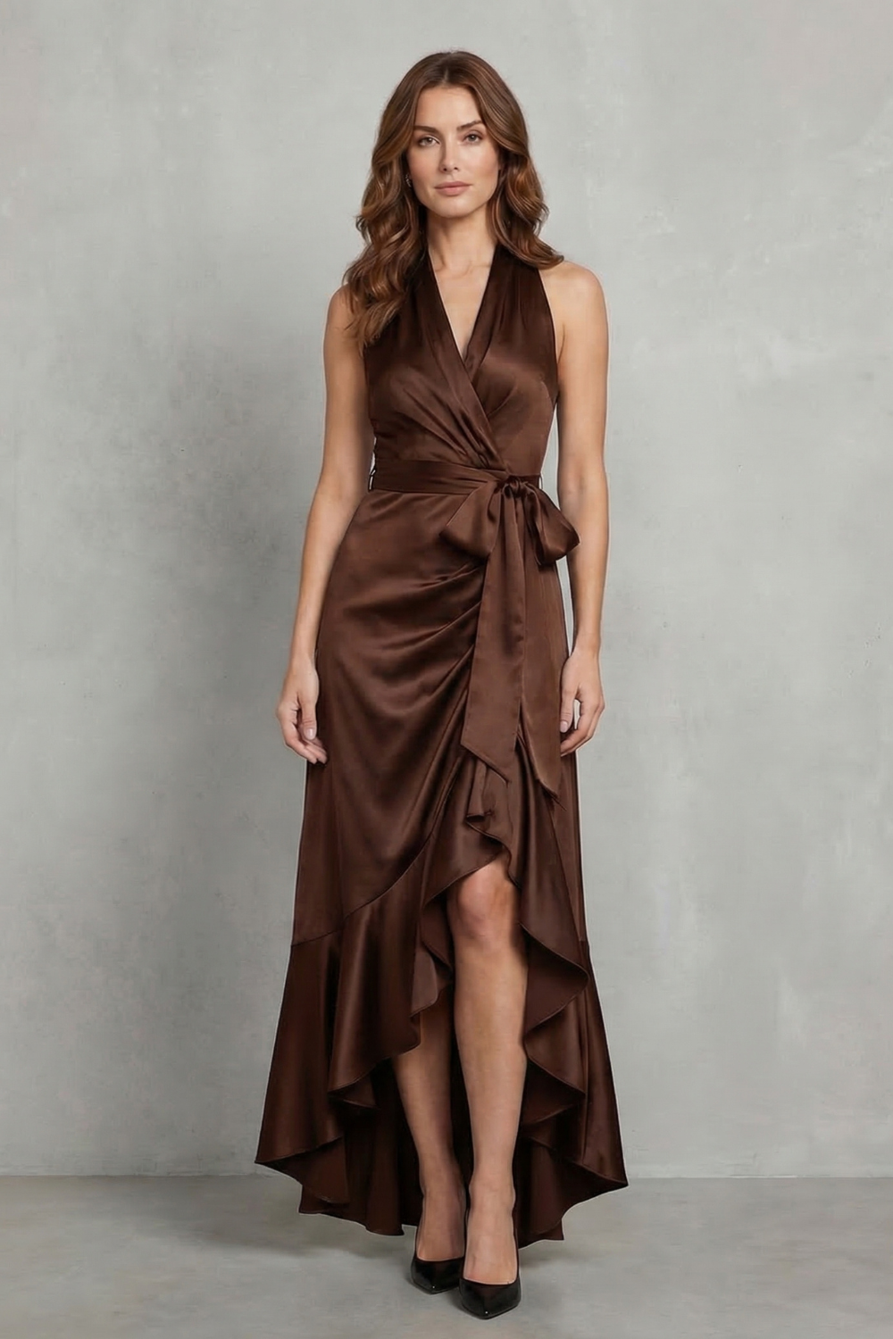 Noctavelle – Satin draped silhouette – Evening maxi dress-10627721003351-OLVIA ROSE LONDON