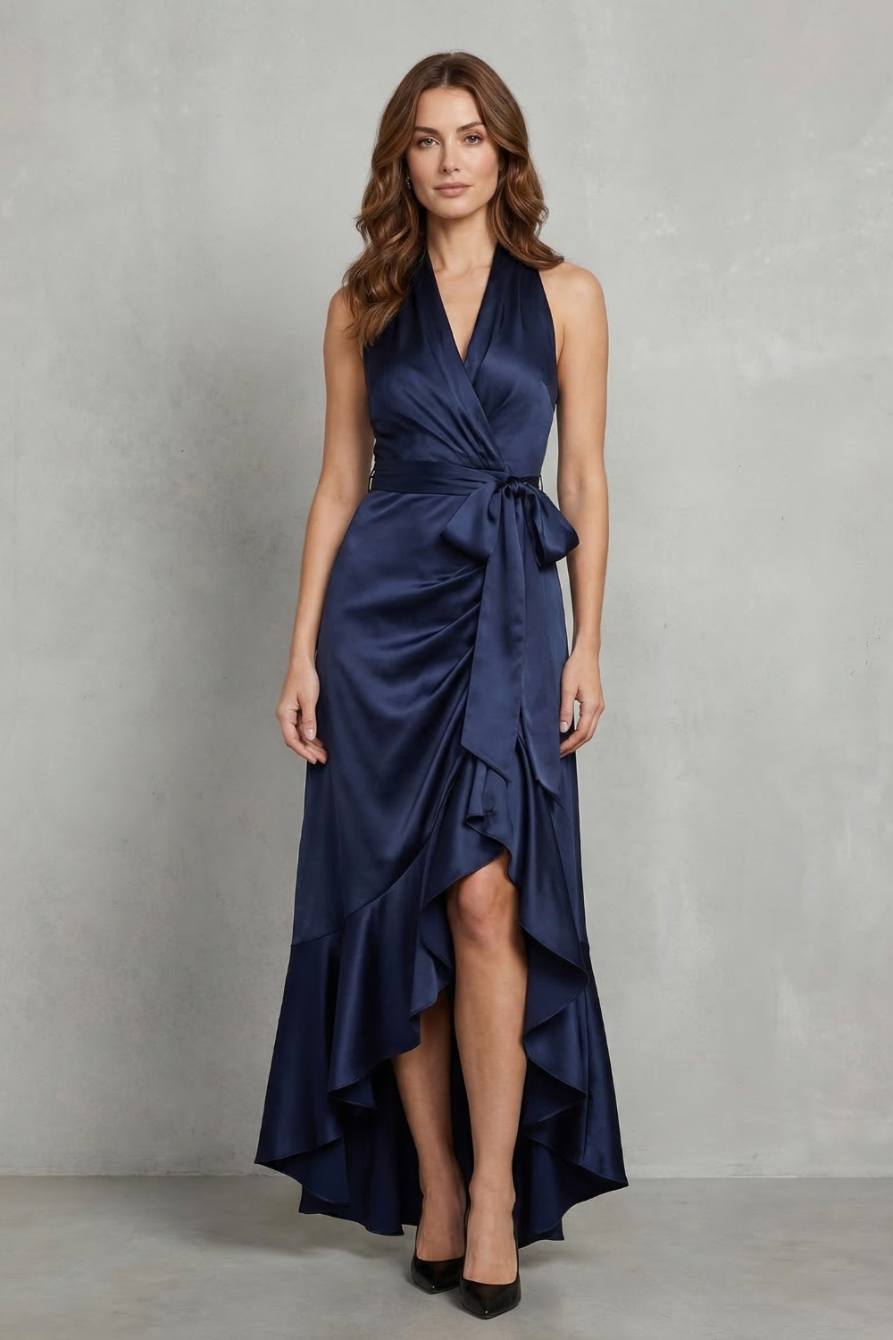 Noctavelle – Satin draped silhouette – Evening maxi dress-10627721003351-OLVIA ROSE LONDON