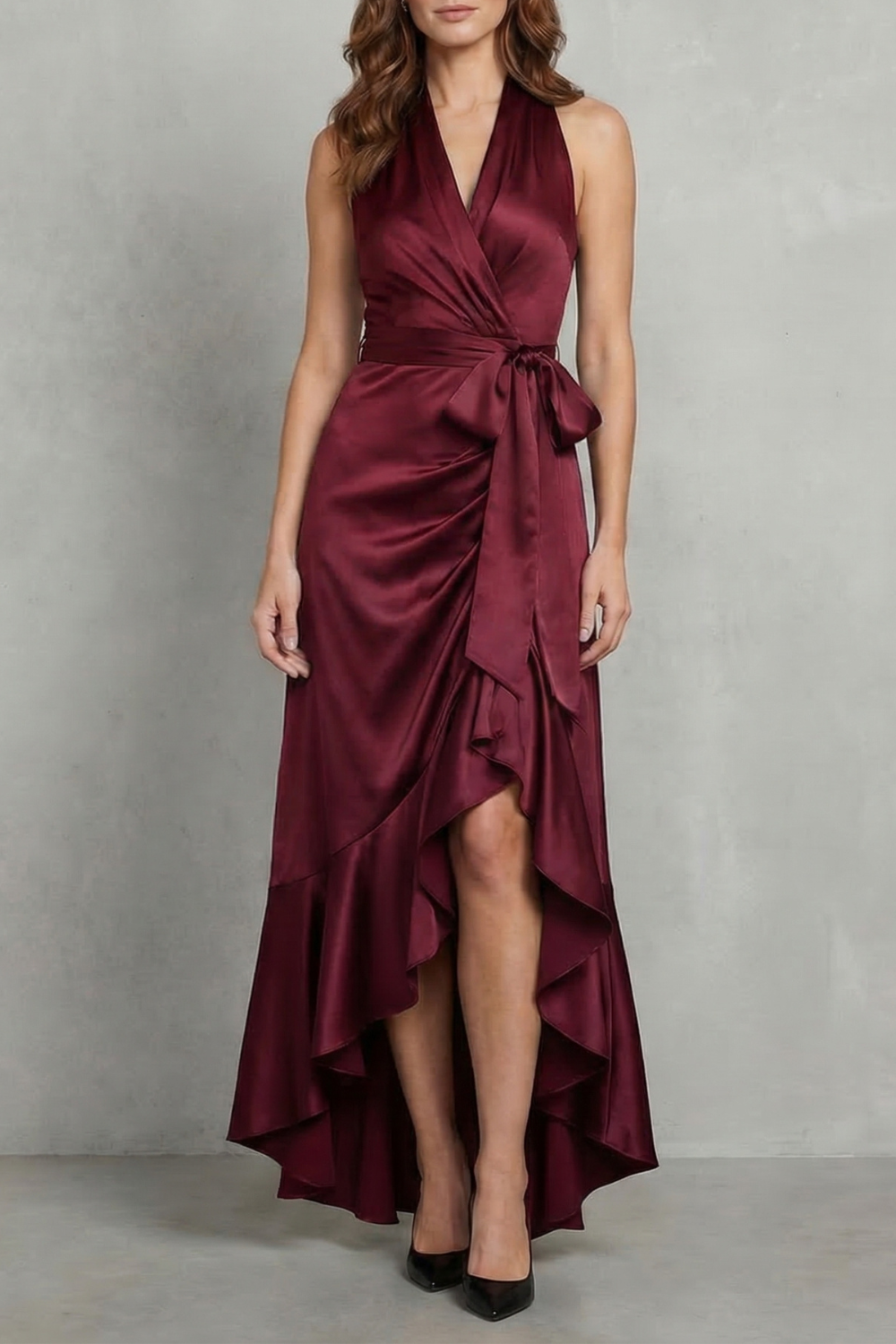 Noctavelle – Satin draped silhouette – Evening maxi dress-10627721003351-OLVIA ROSE LONDON