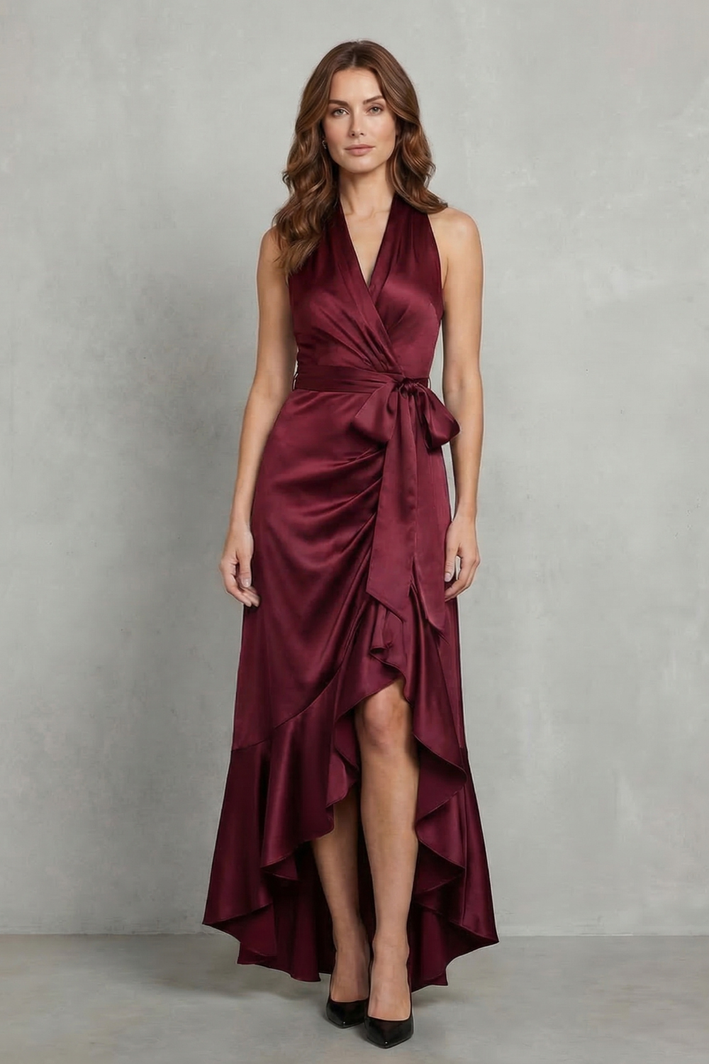 Noctavelle – Satin draped silhouette – Evening maxi dress-10627721003351-OLVIA ROSE LONDON