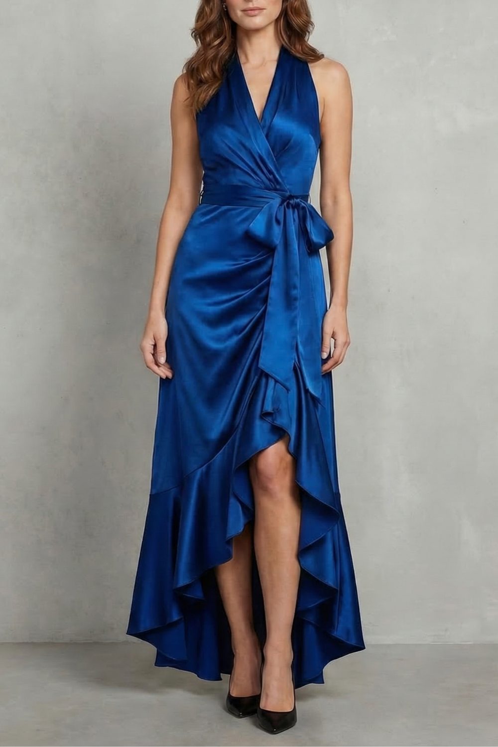 Noctavelle – Satin draped silhouette – Evening maxi dress-10627721003351-OLVIA ROSE LONDON