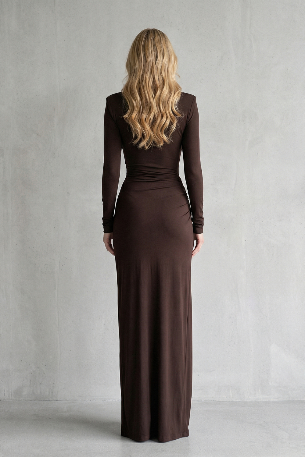 Noctavelle – Sculpted knot detail – High slit maxi dress-10598793150807-OLVIA ROSE LONDON