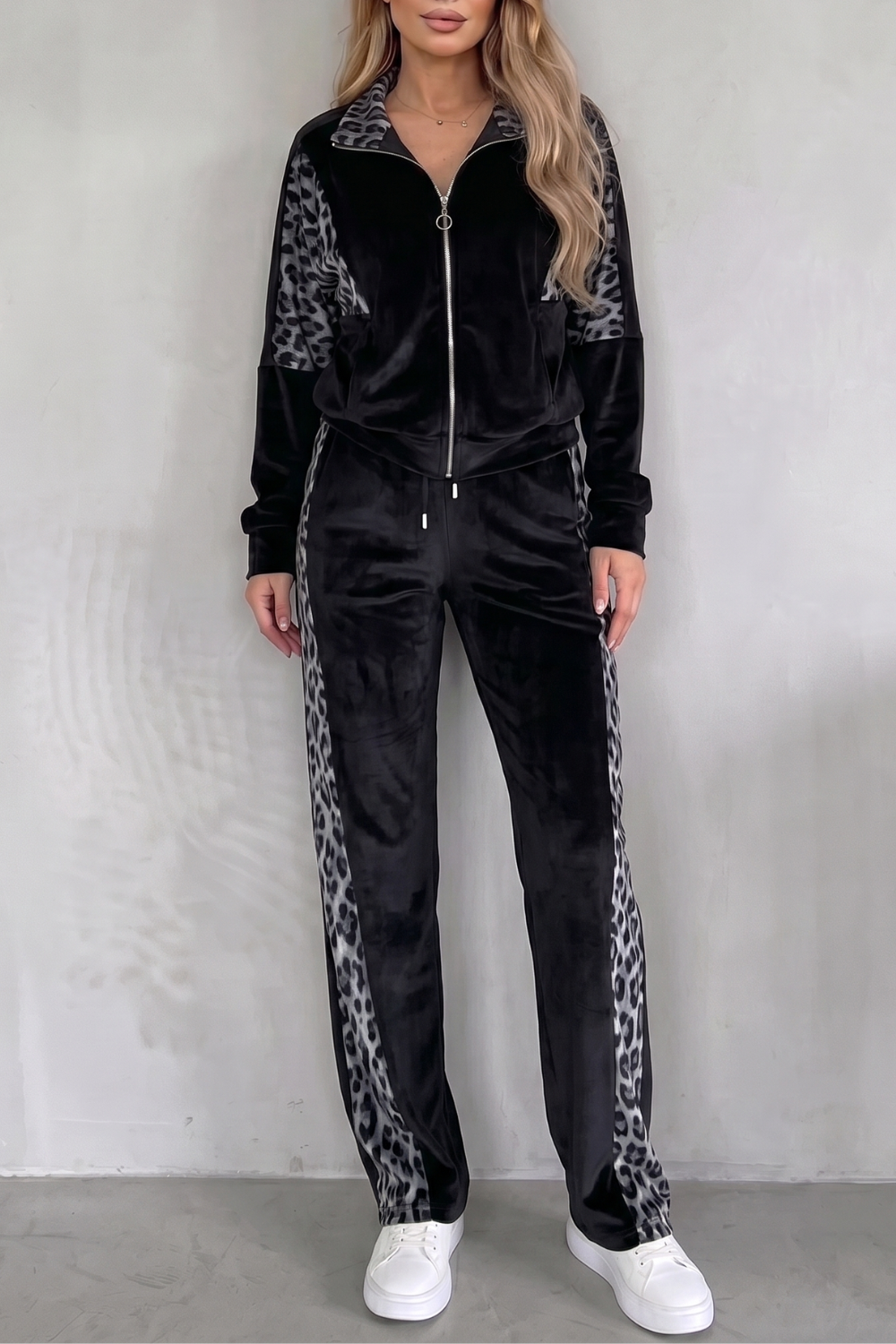Noirelle – Leopard contrast athleisure – Three-piece set-10914654093655-OLVIA ROSE LONDON