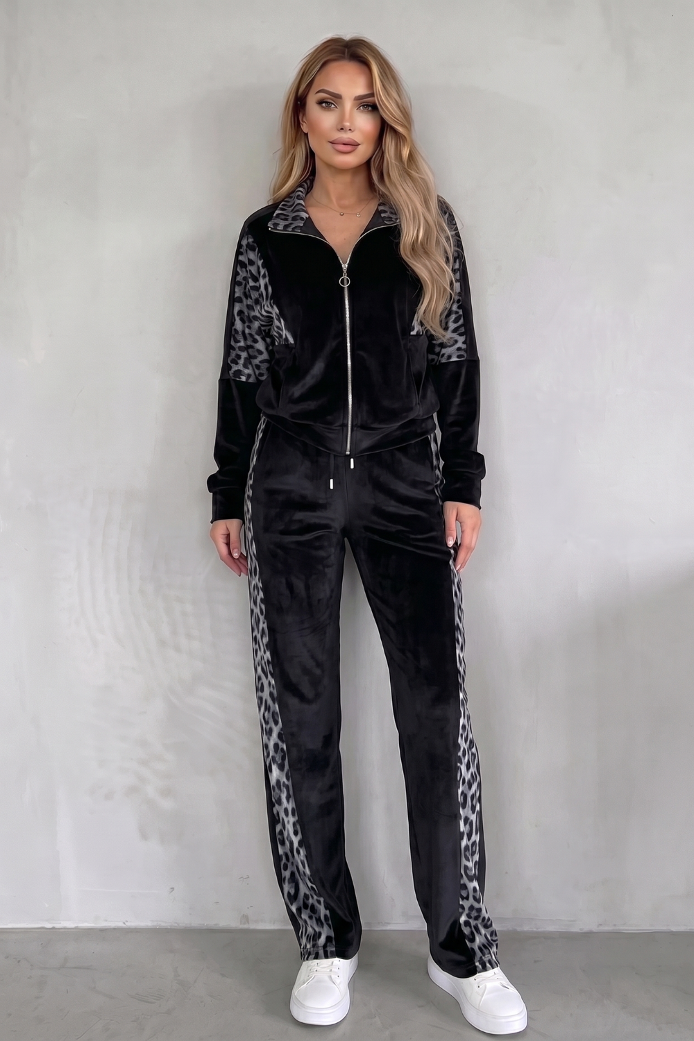 Noirelle – Leopard contrast athleisure – Three-piece set-10914654093655-OLVIA ROSE LONDON