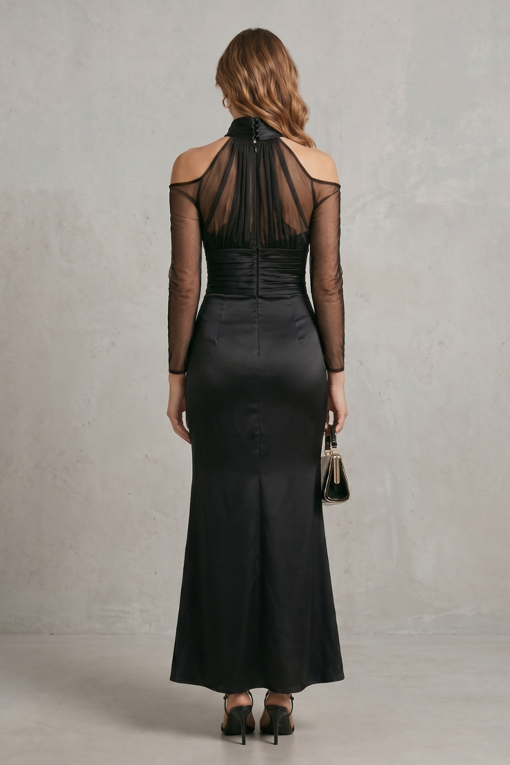 Noirélle – Sheer mesh elegance – Mermaid maxi dress-10911740264791-OLVIA ROSE LONDON