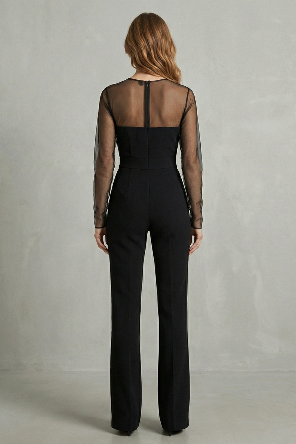 Noirelle – Sheer mesh elegant silhouette – Jumpsuit-10644027769175-OLVIA ROSE LONDON