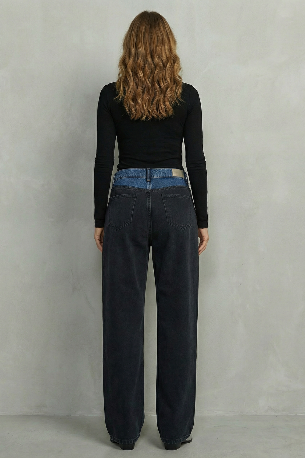 Noirelle – Tri-fold waistband detail – Straight leg jeans-10427395113303-OLVIA ROSE LONDON
