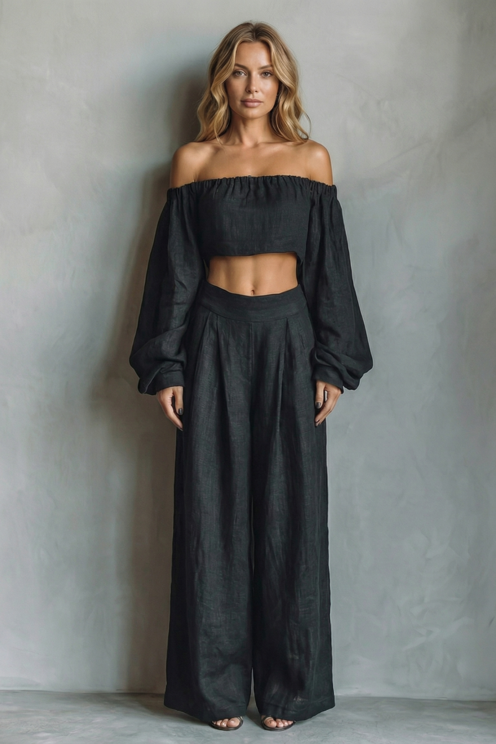 Noiréva – Off shoulder flowy silhouette – Two piece set-10644029538647-OLVIA ROSE LONDON