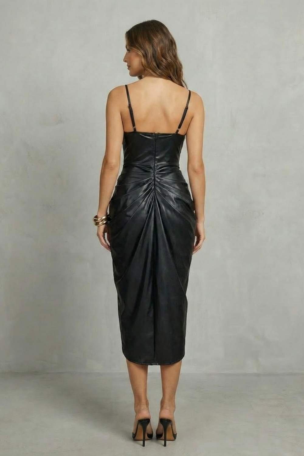 Noirvelle – Sculpted pleated elegance – Midi dress-10747027194199-OLVIA ROSE LONDON