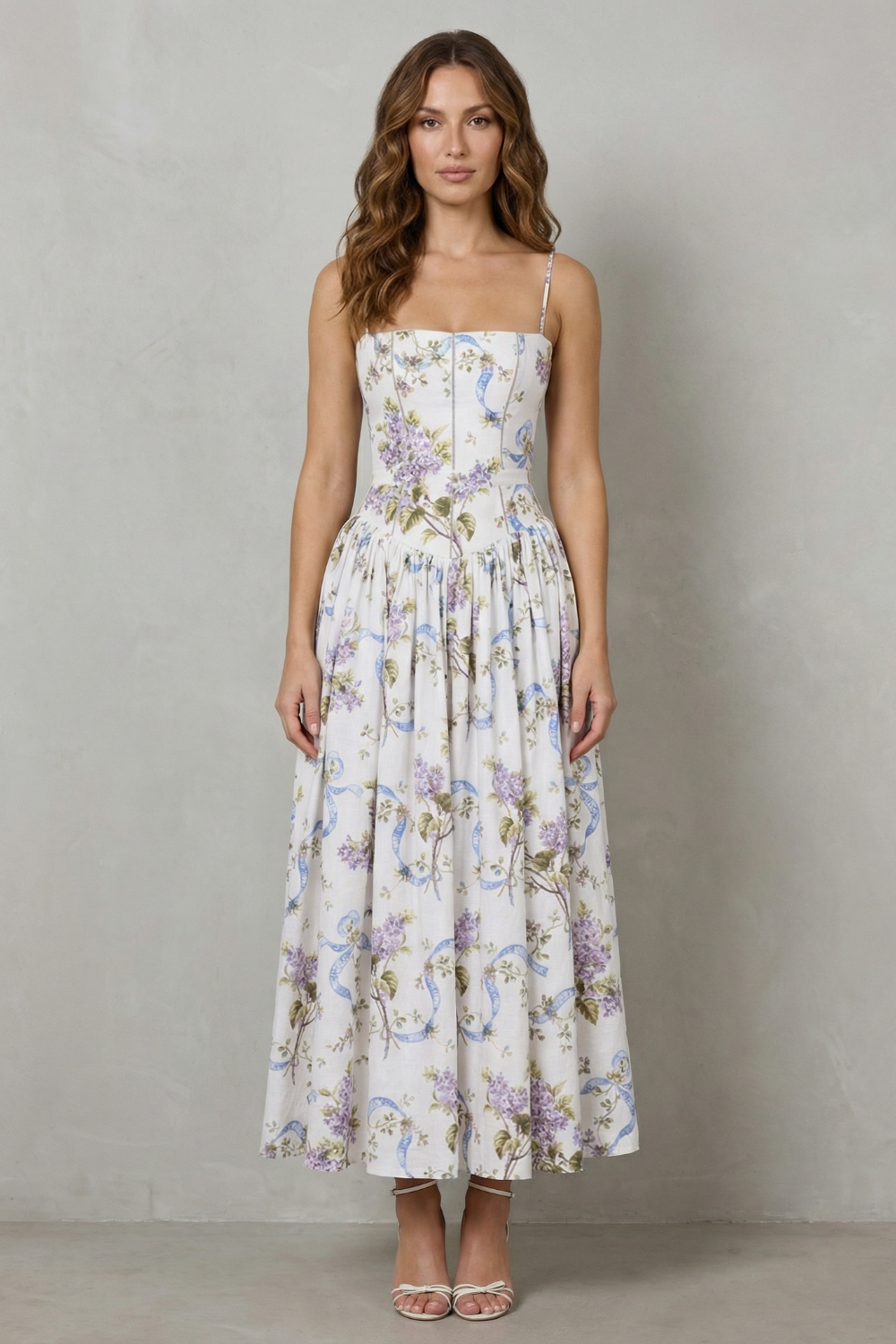 parisian bloom midi dress product info and reviews Parven – Sculpted corset bloom – Floral midi dress