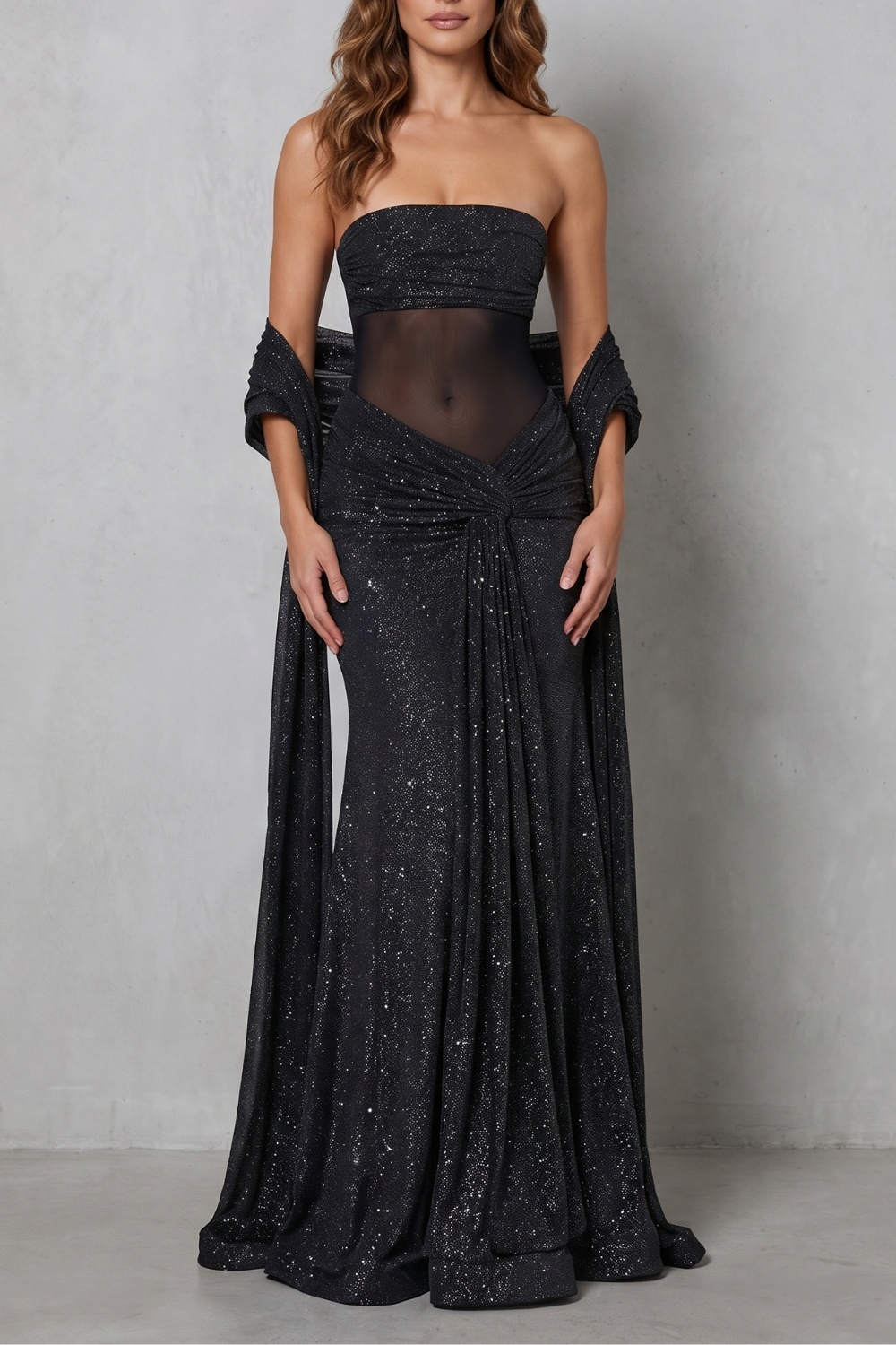 Paulisse – Sheer sequin allure – Maxi dress-10755312157015-OLVIA ROSE LONDON