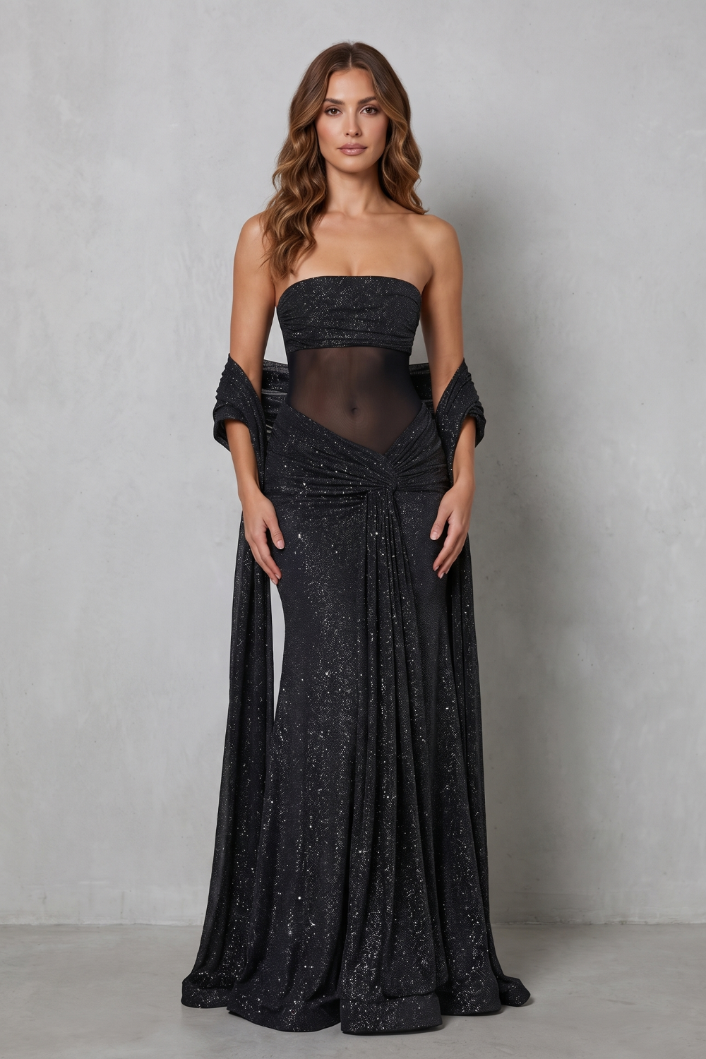 Paulisse – Sheer sequin allure – Maxi dress-10755312157015-OLVIA ROSE LONDON