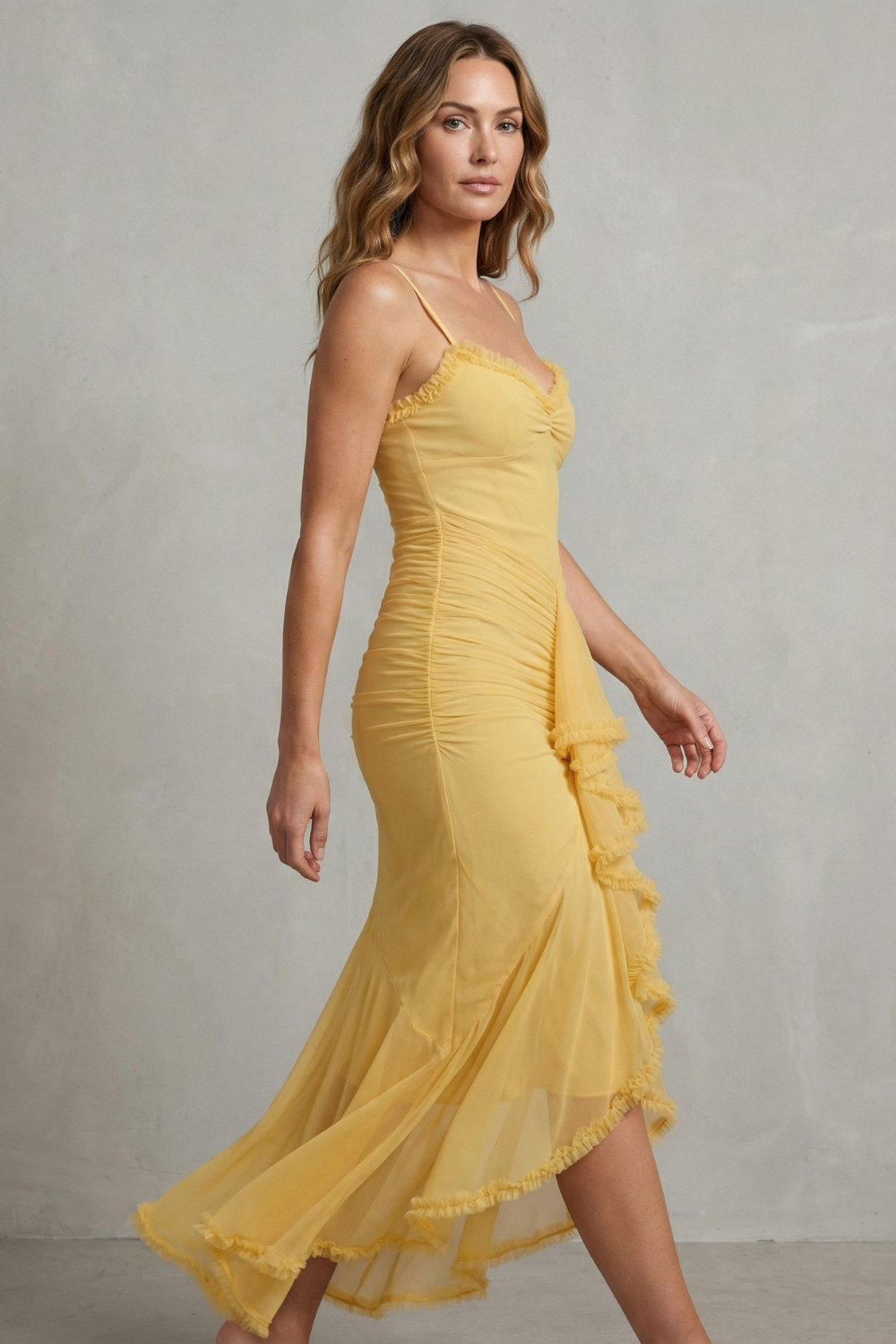 Phoebe – Feminine ruffle allure – Sleeveless high low maxi dress-10598804488535-OLVIA ROSE LONDON