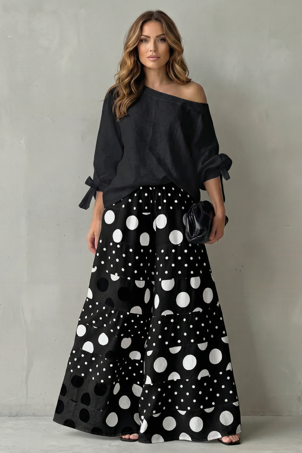 Polviera – Playful polka flow – Two piece set-10644334084439-OLVIA ROSE LONDON
