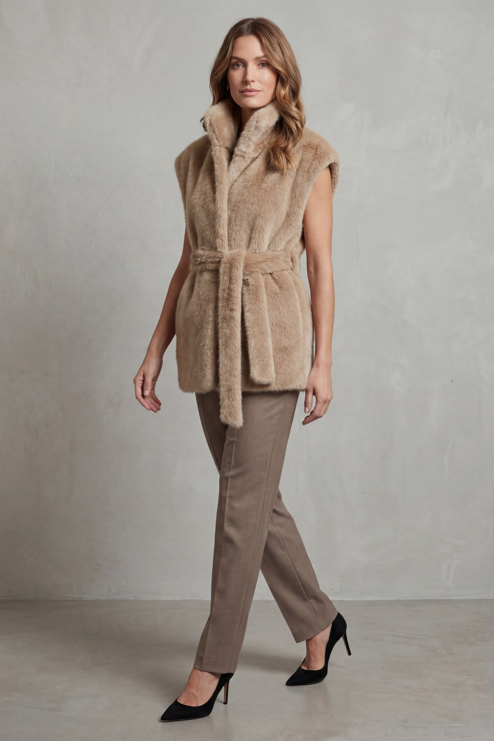 Quinn – Belted Faux Fur Vest – Winter Luxe Layer-10490774946135-OLVIA ROSE LONDON