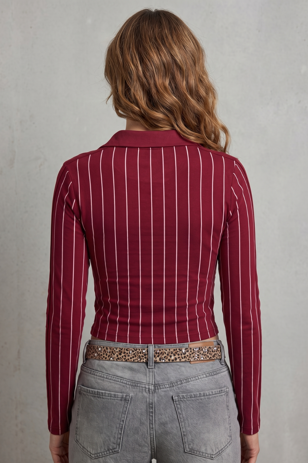 Rivellea – Striped graphic detail – Cropped long sleeve top-10757700714839-OLVIA ROSE LONDON