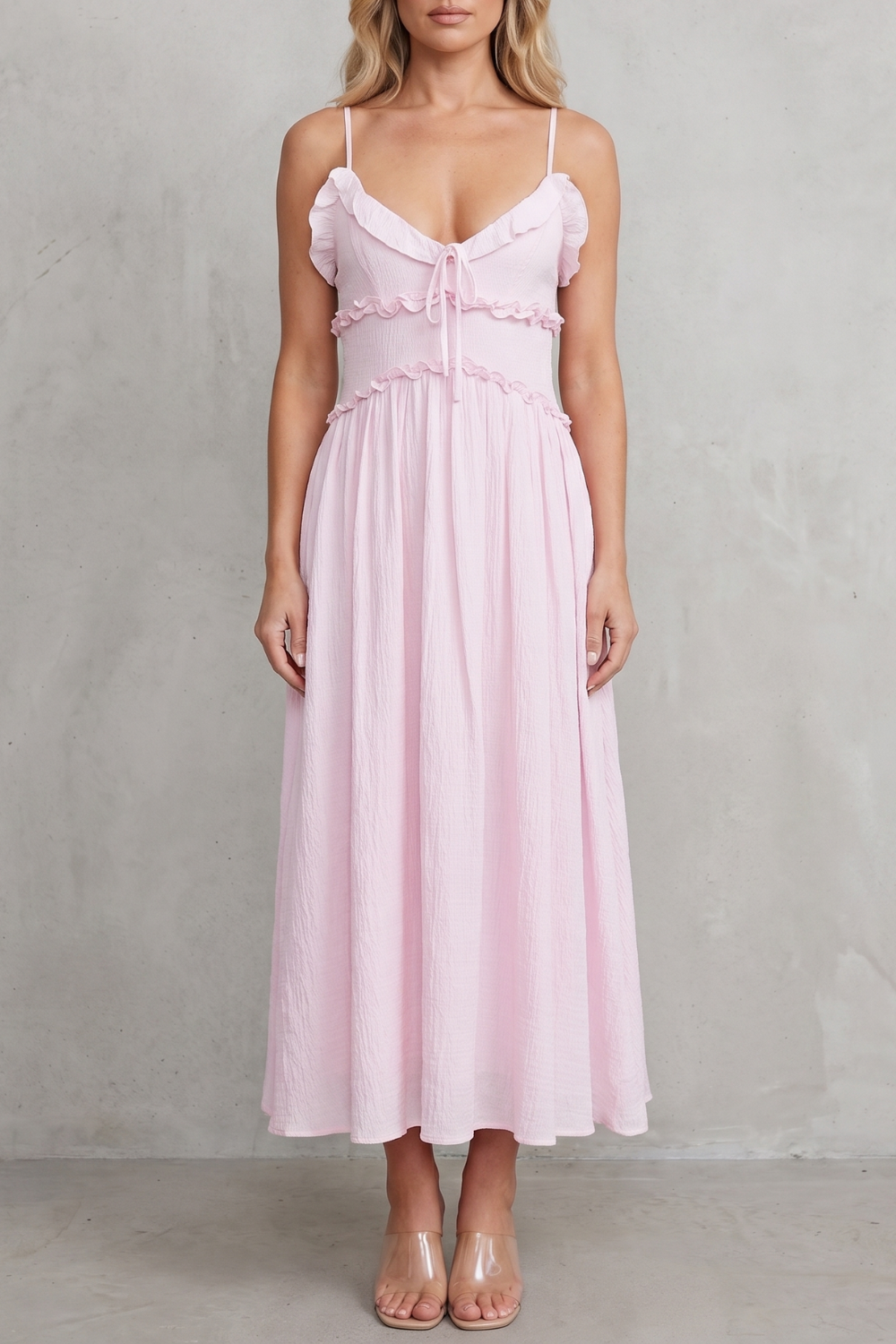 Rosabelle – Ruffled sweetheart romance – Midi dress-10914656354647-OLVIA ROSE LONDON