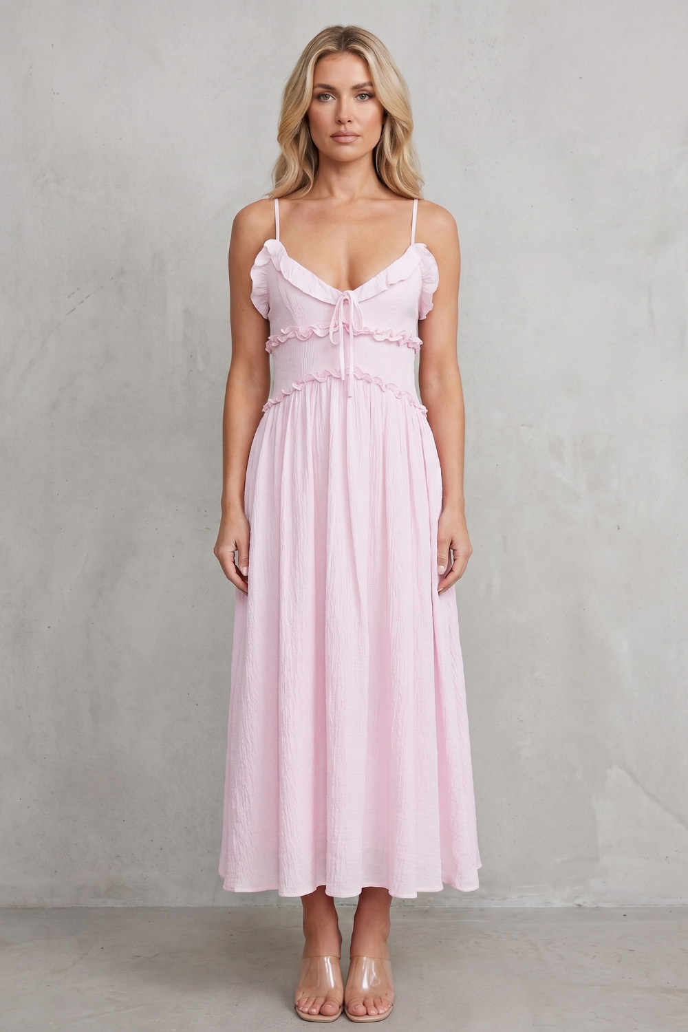 Rosabelle – Ruffled sweetheart romance – Midi dress-10914656354647-OLVIA ROSE LONDON