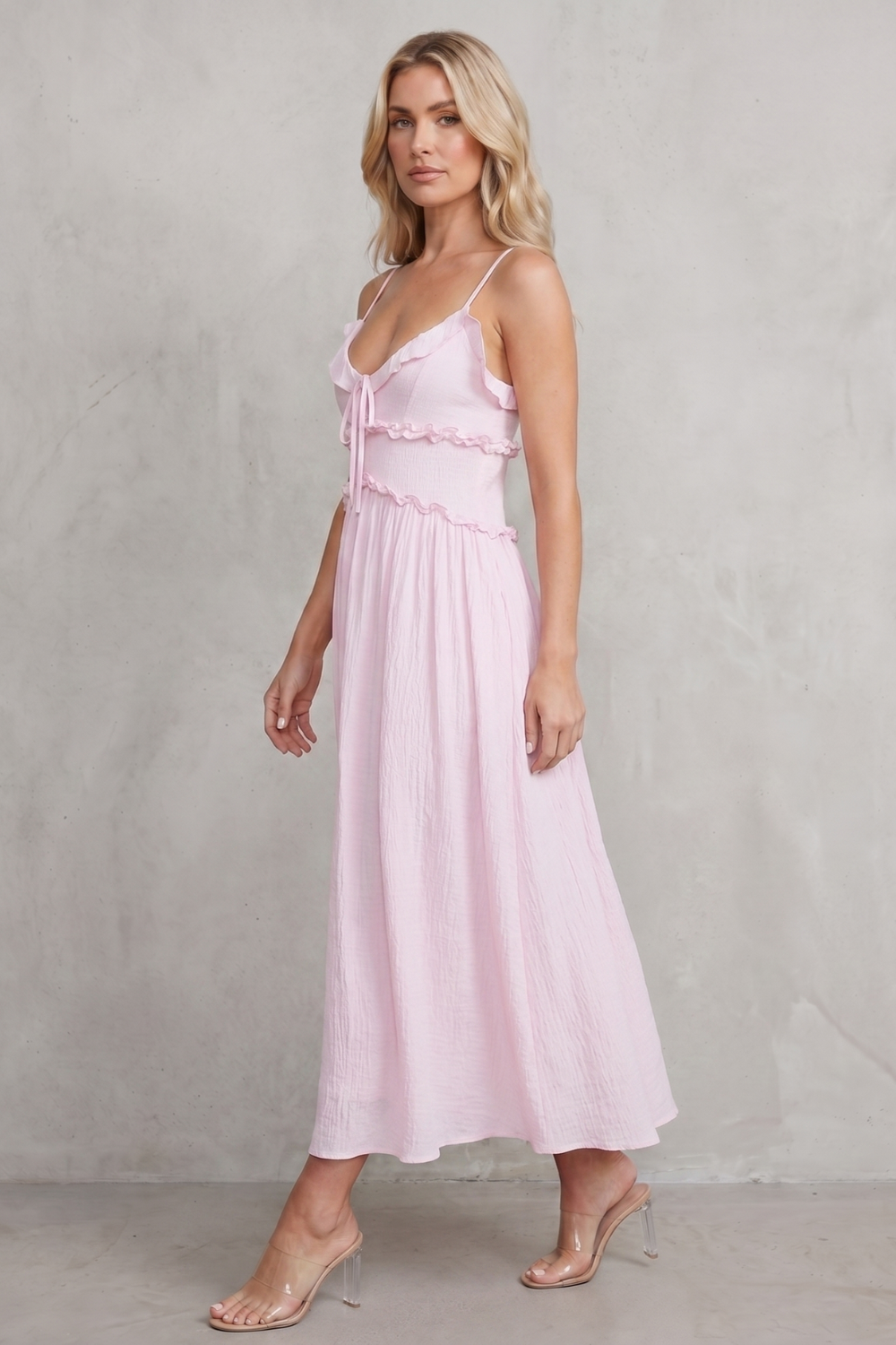 Rosabelle – Ruffled sweetheart romance – Midi dress-10914656354647-OLVIA ROSE LONDON