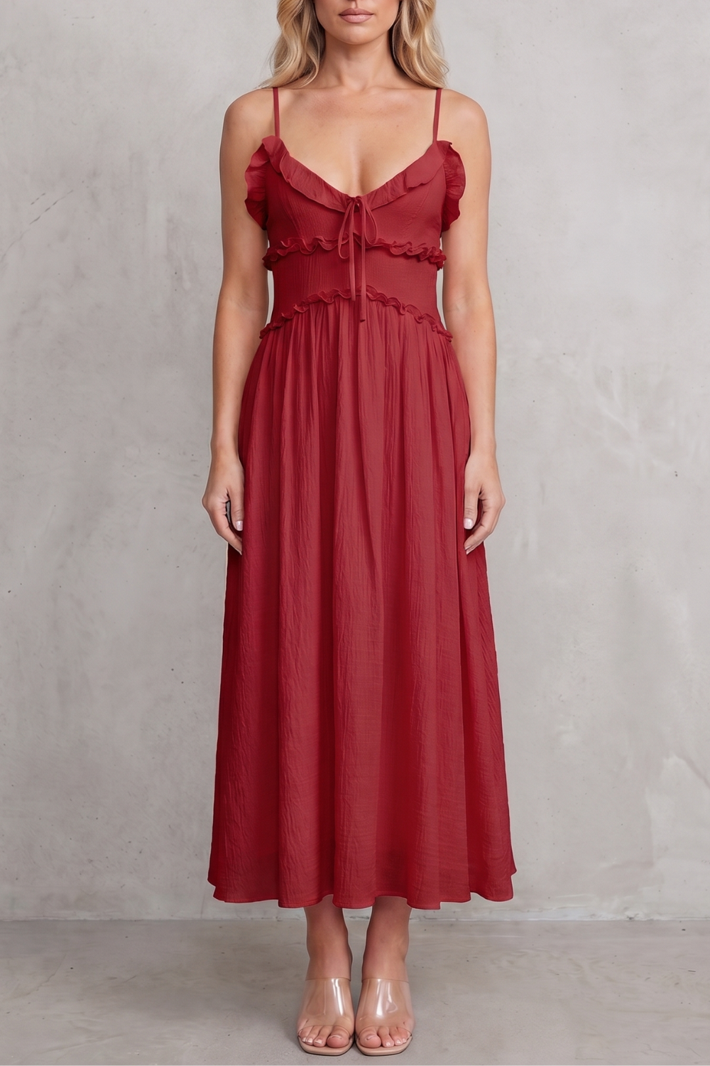 Rosabelle – Ruffled sweetheart romance – Midi dress-10914656354647-OLVIA ROSE LONDON