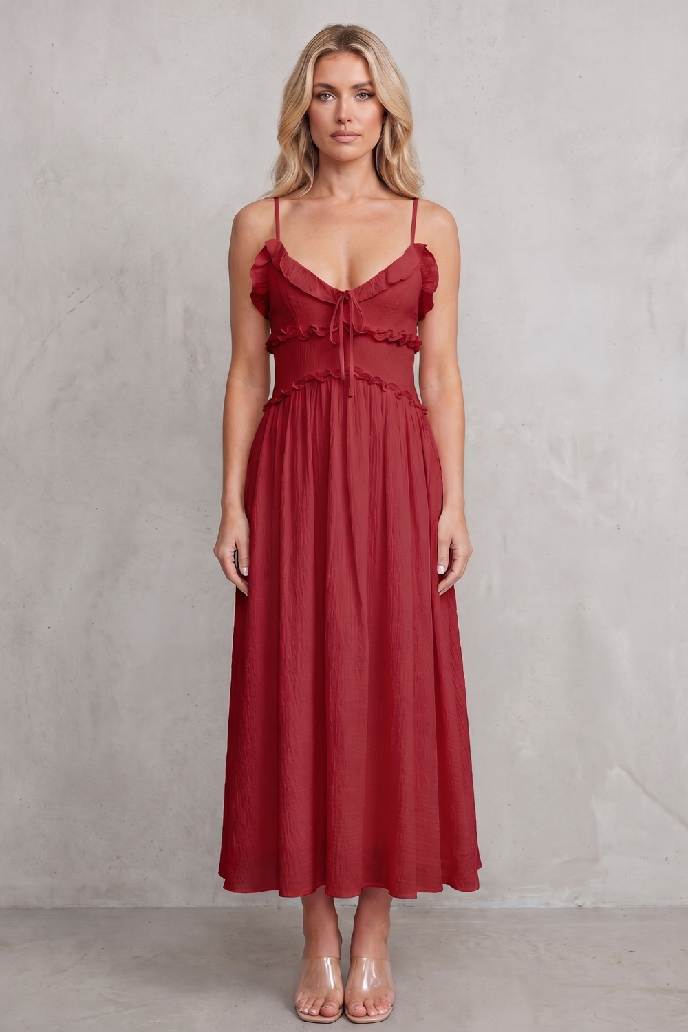 Rosabelle – Ruffled sweetheart romance – Midi dress-10914656354647-OLVIA ROSE LONDON