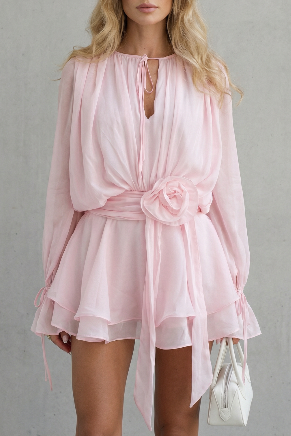 Rosaline – Rose detail elegance – Mini dress-10747080606039-OLVIA ROSE LONDON