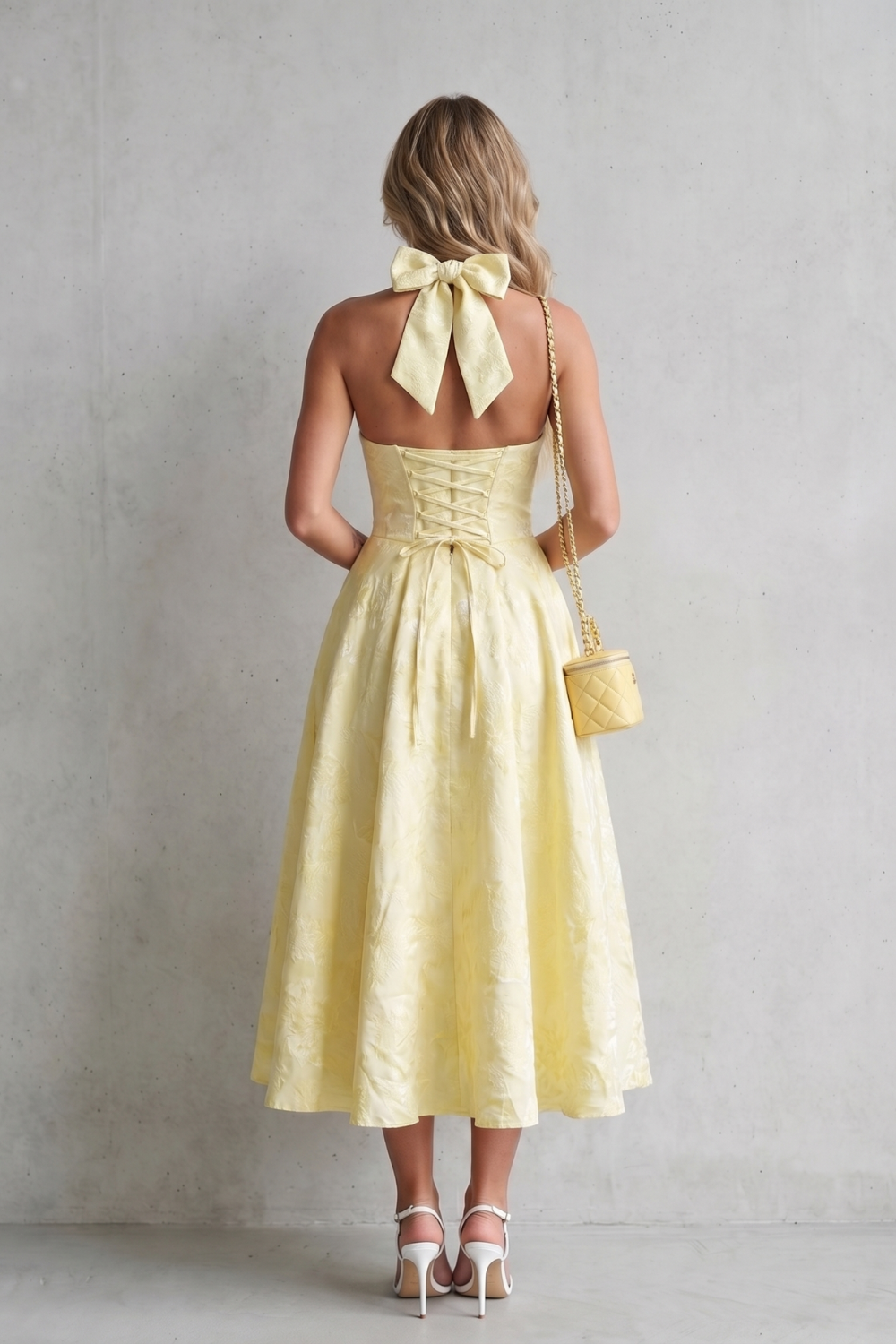 Rosalune – Halter floral elegance – Midi dress-10747166163287-OLVIA ROSE LONDON