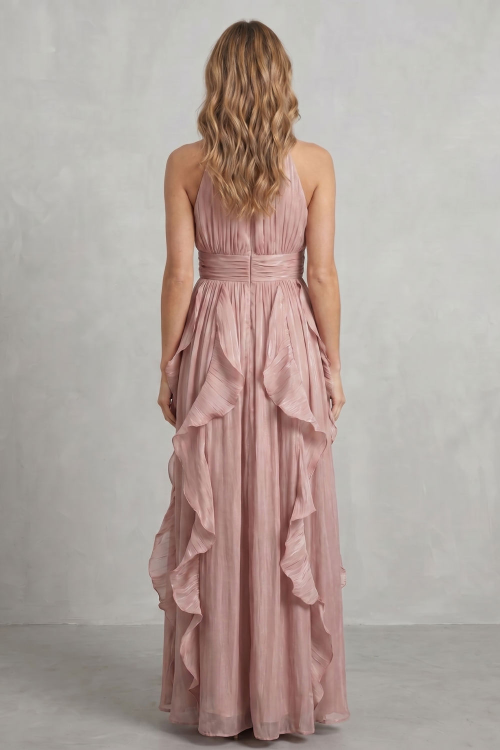 Rosamira – Ruffled chiffon elegance – Maxi dress-10747027423575-OLVIA ROSE LONDON