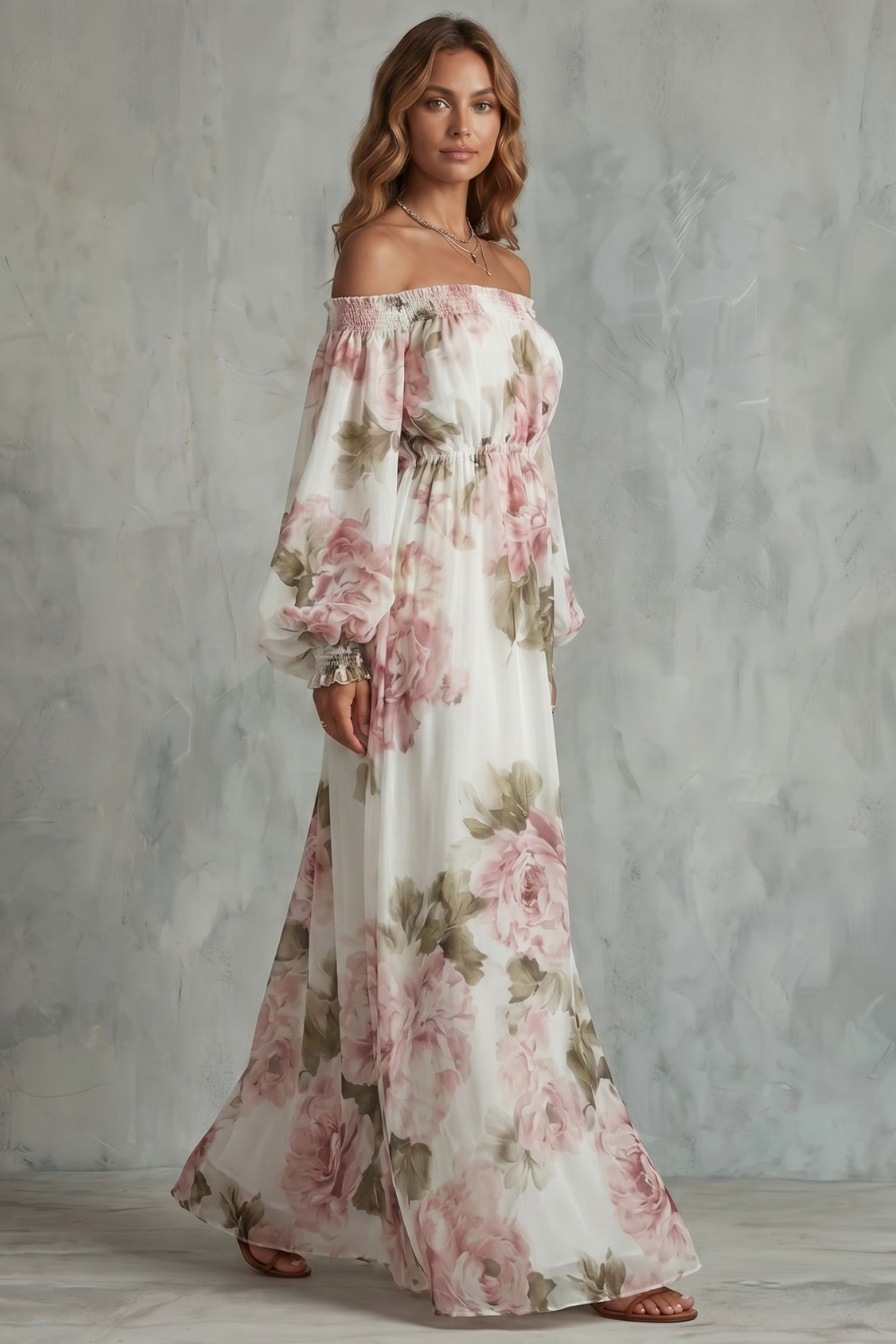 Rosavelle – Romantic floral off-shoulder – Maxi dress-10765746962775-OLVIA ROSE LONDON