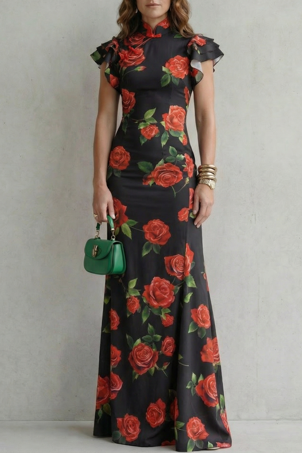 Rosavelle – Romantic rose print – Maxi dress-10747026932055-OLVIA ROSE LONDON