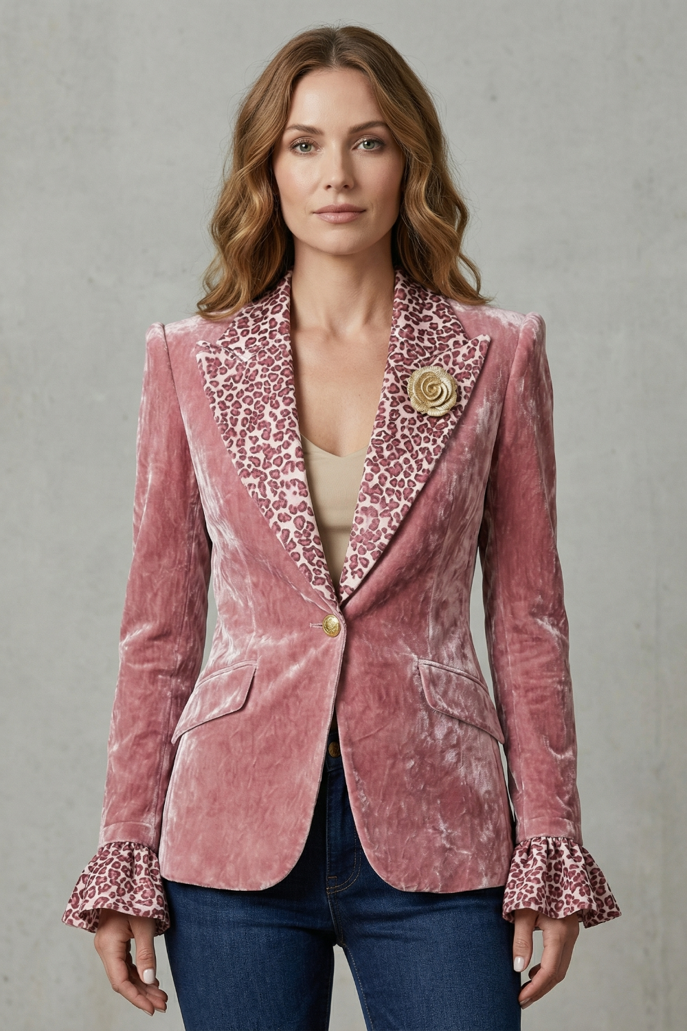 Rosavienne – Printed lapel statement – Velvet blazer-10644576338263-OLVIA ROSE LONDON