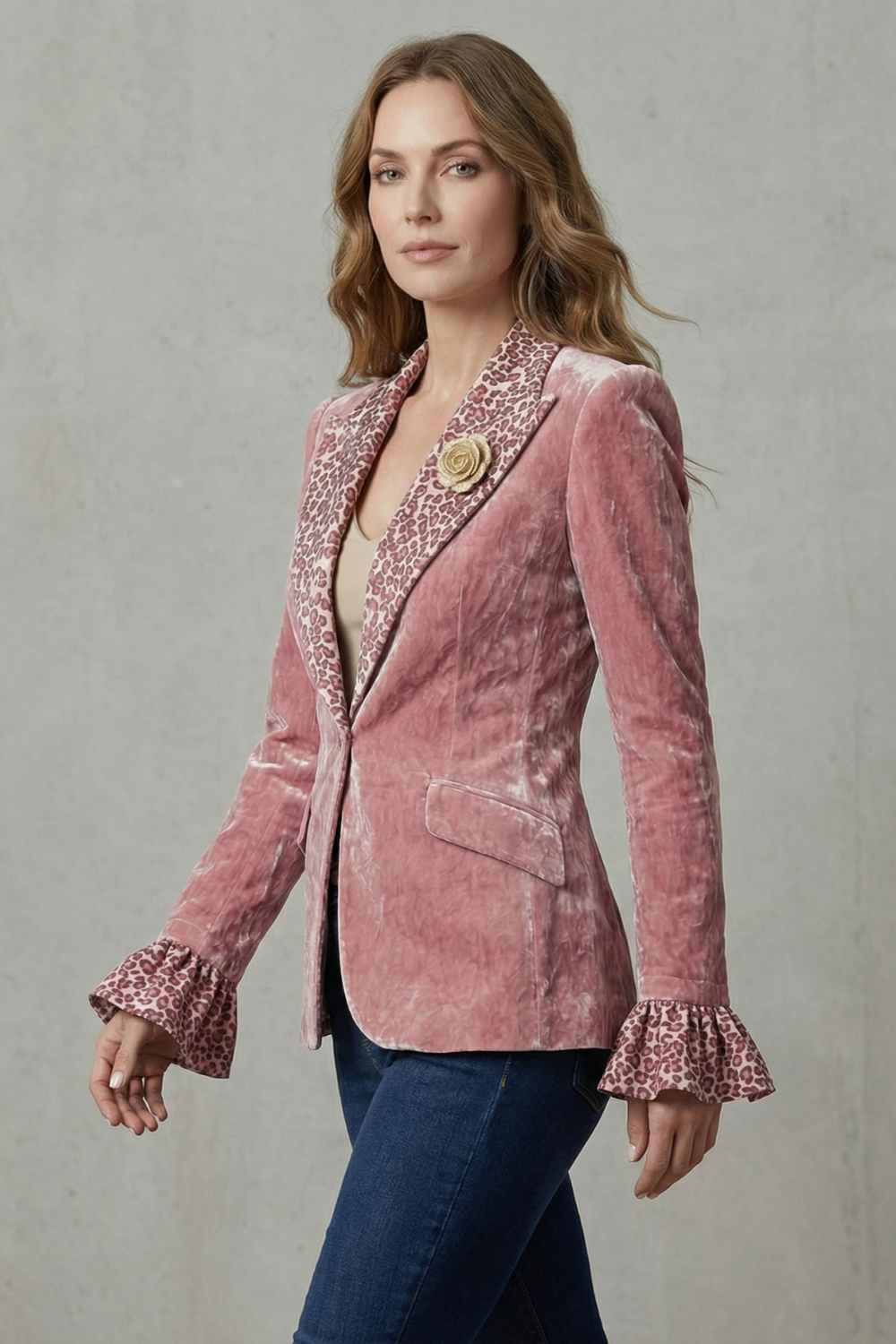 Rosavienne – Printed lapel statement – Velvet blazer-10644576338263-OLVIA ROSE LONDON